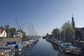 Veere - View to Marina and historic buildings at Veere, Zeeland, Netherlands Royalty Free Stock Photo