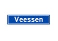 Veessen isolated Dutch place name sign. City sign from the Netherlands. Royalty Free Stock Photo