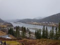 Vefsn river in early spring, MosjÃÂ¸en, Northern Norway Royalty Free Stock Photo