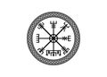 Viking Symbol Vegvisir Futhark Rune Magical Navigator Compass Meaning Art Board Print. Protective runic talisman