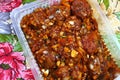 Veg Manchurian Dry in a plastic bowl Royalty Free Stock Photo