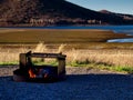 Spring Campfire on a Rocky Mountain Lake Royalty Free Stock Photo