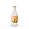 Vegan almond plant based milk glass bottle organic dairy free natural raw vegan milk healthy cow beverage alternative