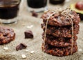 Vegan avocado cashew butter oats chocolate cookies