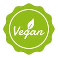 Vegan Badge Button with Icon. Royalty Free Stock Photo