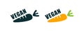 Vegan badges. Vegan food. Natural and organic products. Vector scalable graphics