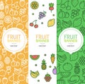 Vegan Banner Flyer Vertical Set. Vector