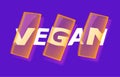 VEGAN Banner, poster and sticker concept, with liquid text