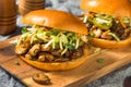 Vegan BBQ Pulled Mushroom Sandwich Royalty Free Stock Photo