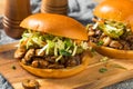 Vegan BBQ Pulled Mushroom Sandwich Royalty Free Stock Photo