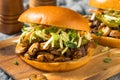 Vegan BBQ Pulled Mushroom Sandwich Royalty Free Stock Photo
