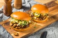 Vegan BBQ Pulled Mushroom Sandwich Royalty Free Stock Photo