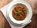 Vegan bean goulash with paprika and marjoram. Royalty Free Stock Photo