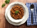 Vegan bean goulash with paprika and marjoram. Royalty Free Stock Photo