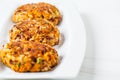 Vegan bean rice burgers cutlets on white dish