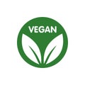 Vegan Bio, Ecology, Organic logo and icon, label, tag. Green leaf icon on white background