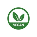 Vegan Bio, Ecology, Organic logo and icon, label, tag. Green leaf icon on white background