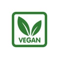 Vegan Bio, Ecology, Organic logo and icon, label, tag. Green leaf icon on white background