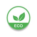 Vegan Bio, Ecology, Organic logo and icon, label, tag. Green leaf icon on white background