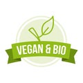 Vegan and Bio green Badge - Eps10 Vector. Royalty Free Stock Photo