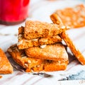 Vegan biscuits with tomato juice and sunflower seeds, healthy de