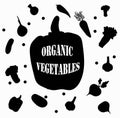 vegan black pepper sticker on white background natural organic fresh vegetables. rganic vegetables doodle illustration template