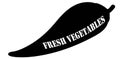Vegan black pepper sticker on white background natural organic fresh vegetables. rganic vegetables doodle illustration template
