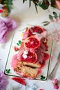 Vegan blood orange cake.selective focus Royalty Free Stock Photo
