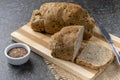 Vegan bread with sunflower seed flaxseed and quinoa. Healthy food concept Royalty Free Stock Photo