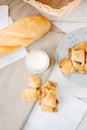 Vegan breakfast - bagels with the soybean milk