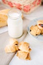 Vegan breakfast - bagels with the soybean milk