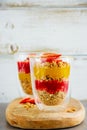 Vegan breakfast jars Royalty Free Stock Photo