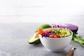 Vegan Buddha bowl with fresh raw vegetables and quinoa Royalty Free Stock Photo
