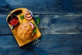 Vegan burger with vegetables Royalty Free Stock Photo