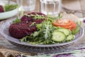 Vegan burgers with beetroot and beans