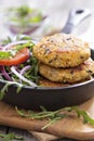 Vegan burgers with quinoa and vegetables