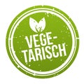 Vegan Button Badge - German-Translation: Vegetarisch Banner Royalty Free Stock Photo