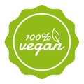 100% Vegan Button Banner Badge. Eps10 Vector.