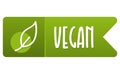 Vegan button and leaf icon. healthy food badge