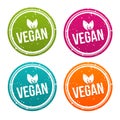 Vegan Button Set in verschiedenen Farben. Royalty Free Stock Photo