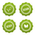 Vegan Button und Vegetarisch Banner Set Royalty Free Stock Photo