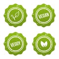 Vegan Button und Vegetarisch Banner Set. Royalty Free Stock Photo