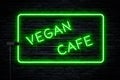 Vegan Cafe Neon Sign on darkwall