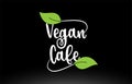 Vegan Cafe word text with green leaf logo icon design