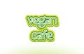 vegan cafe word text logo icon typography design