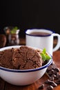 Vegan chocolate pecan cookies Royalty Free Stock Photo