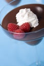 Vegan Chocolate Pudding with Raspberries