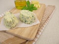 Vegan compound butters with herbs Royalty Free Stock Photo