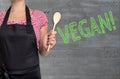 Vegan concept is shown by cook