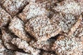 Vegan cookies from wheat and raisins. Top view background Royalty Free Stock Photo